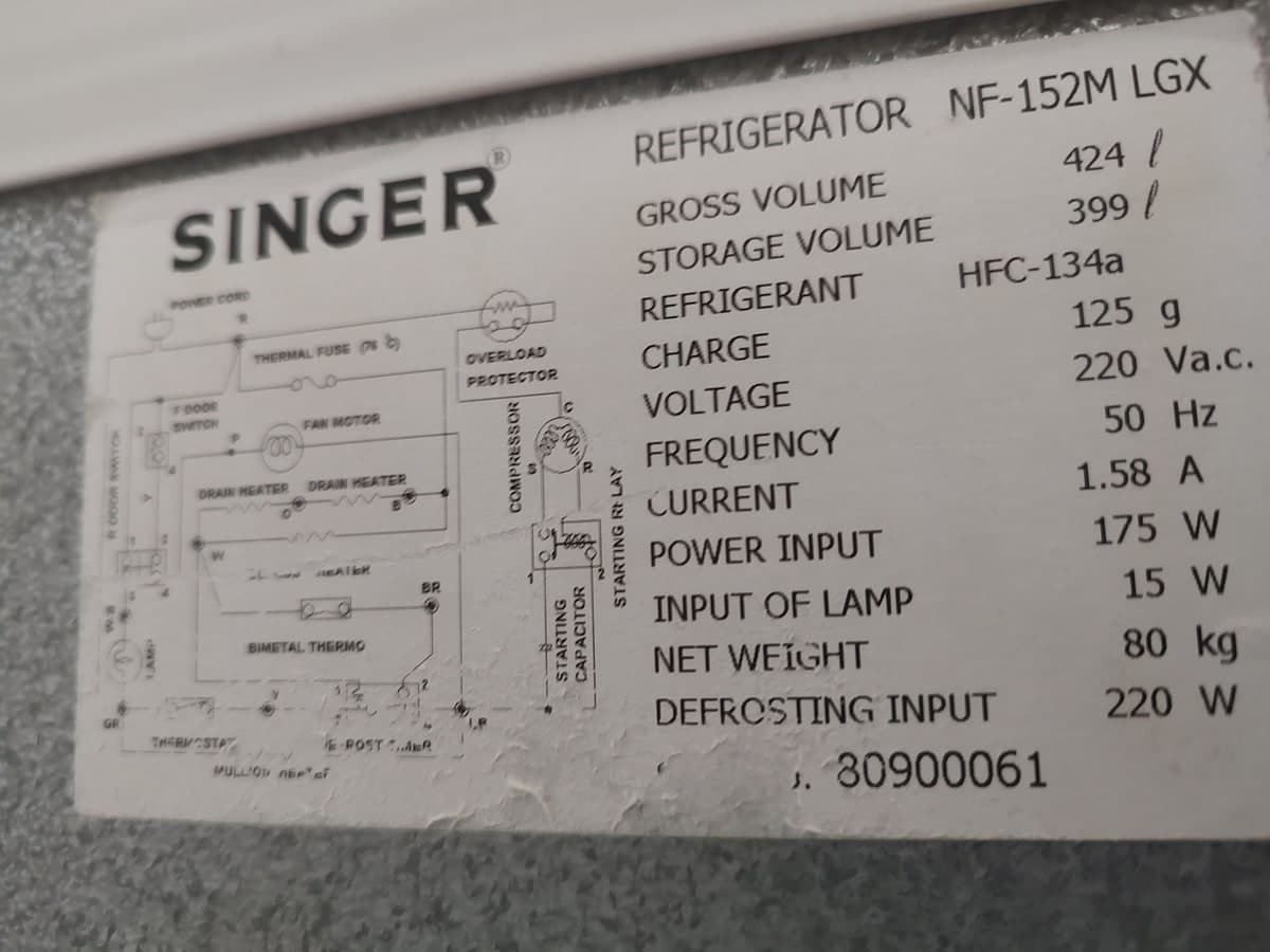Singer company fridge