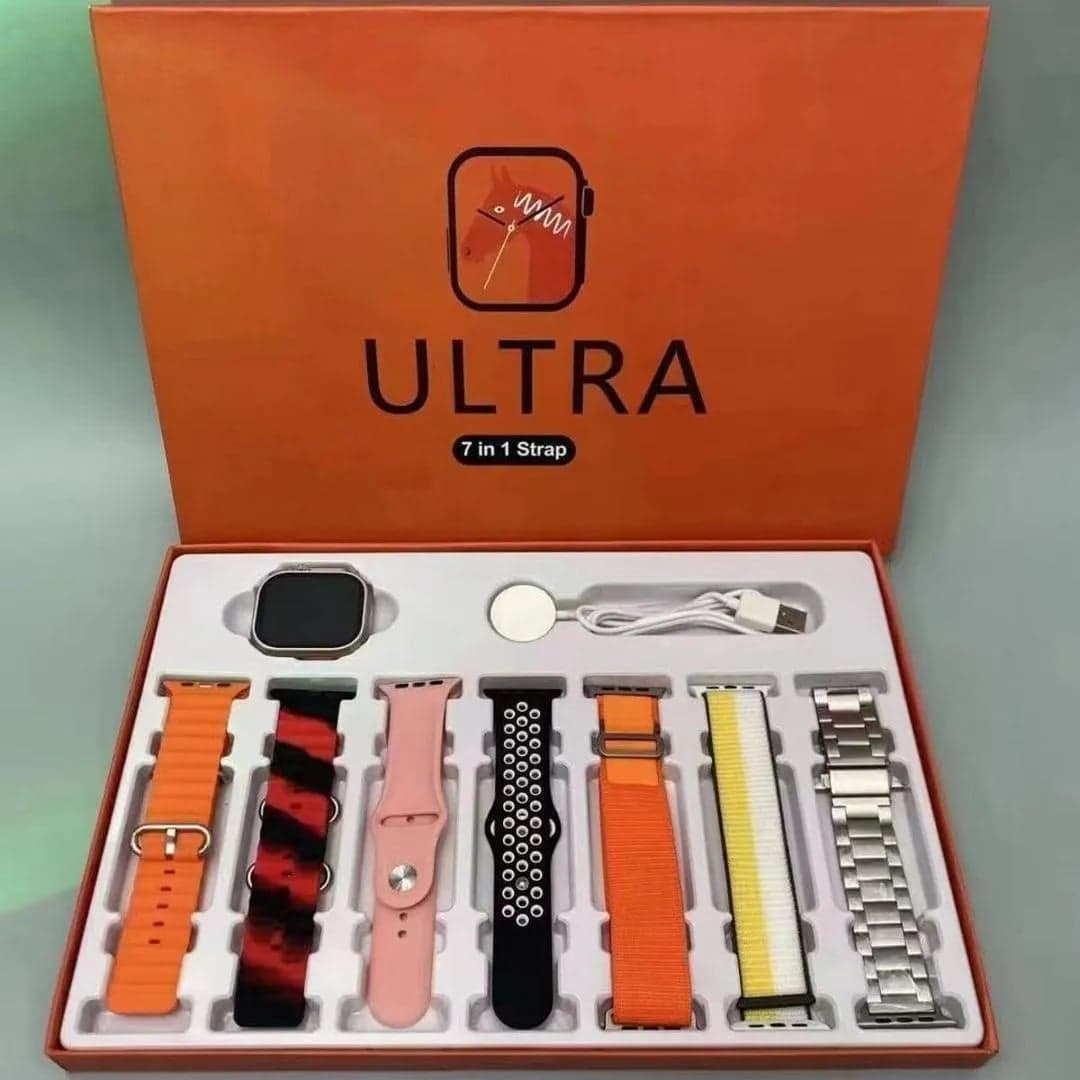 Ultimate Variety Ultra Smartwatch Gift Set - 2.01" Big Display, 7 Diverse Straps & Complete Charging Kit" — photo 1 of 2