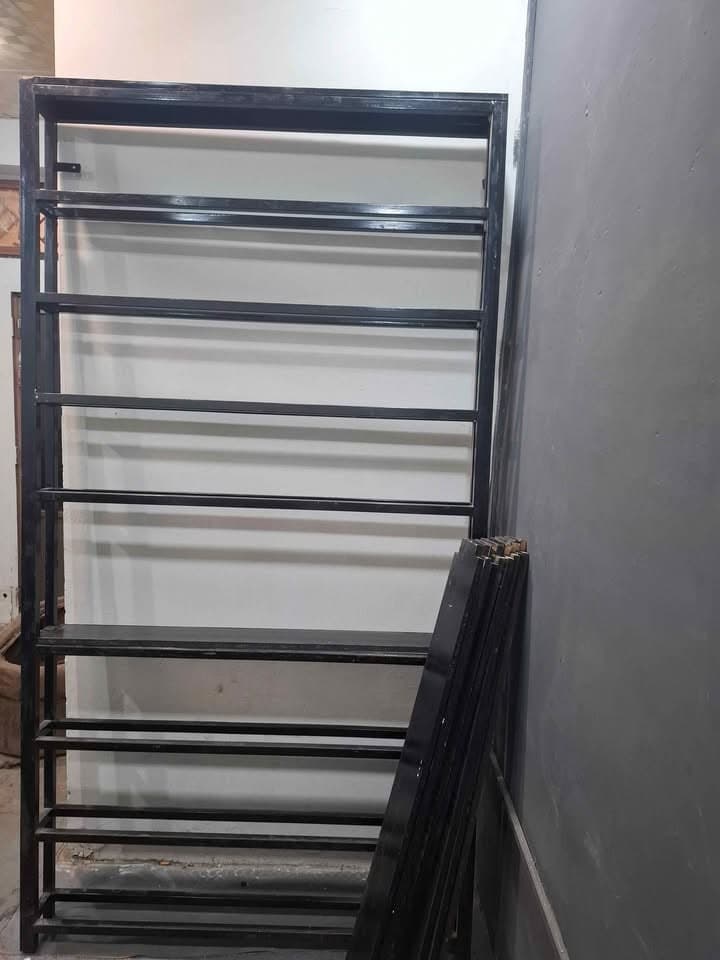 Display shelves racks made with MS iron with wooden shelves — photo 1 of 8