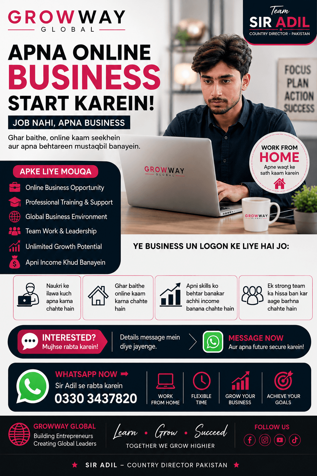 🚀 اپنا Online Business شروع کریں | گھر بیٹھے کام سیکھیں | Growway Global یا مختصر اور زیادہ catchy: Online Business Opportunity – گھر بیٹھے اپنا کاروبار شروع کریں 🚀 — photo 1 of 1